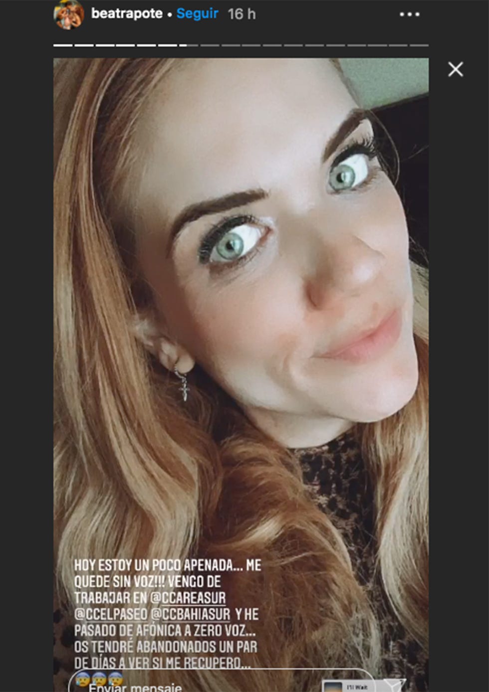 beatriz trapote revela que sufre un problema de salud