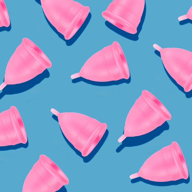 pink menstrual cups