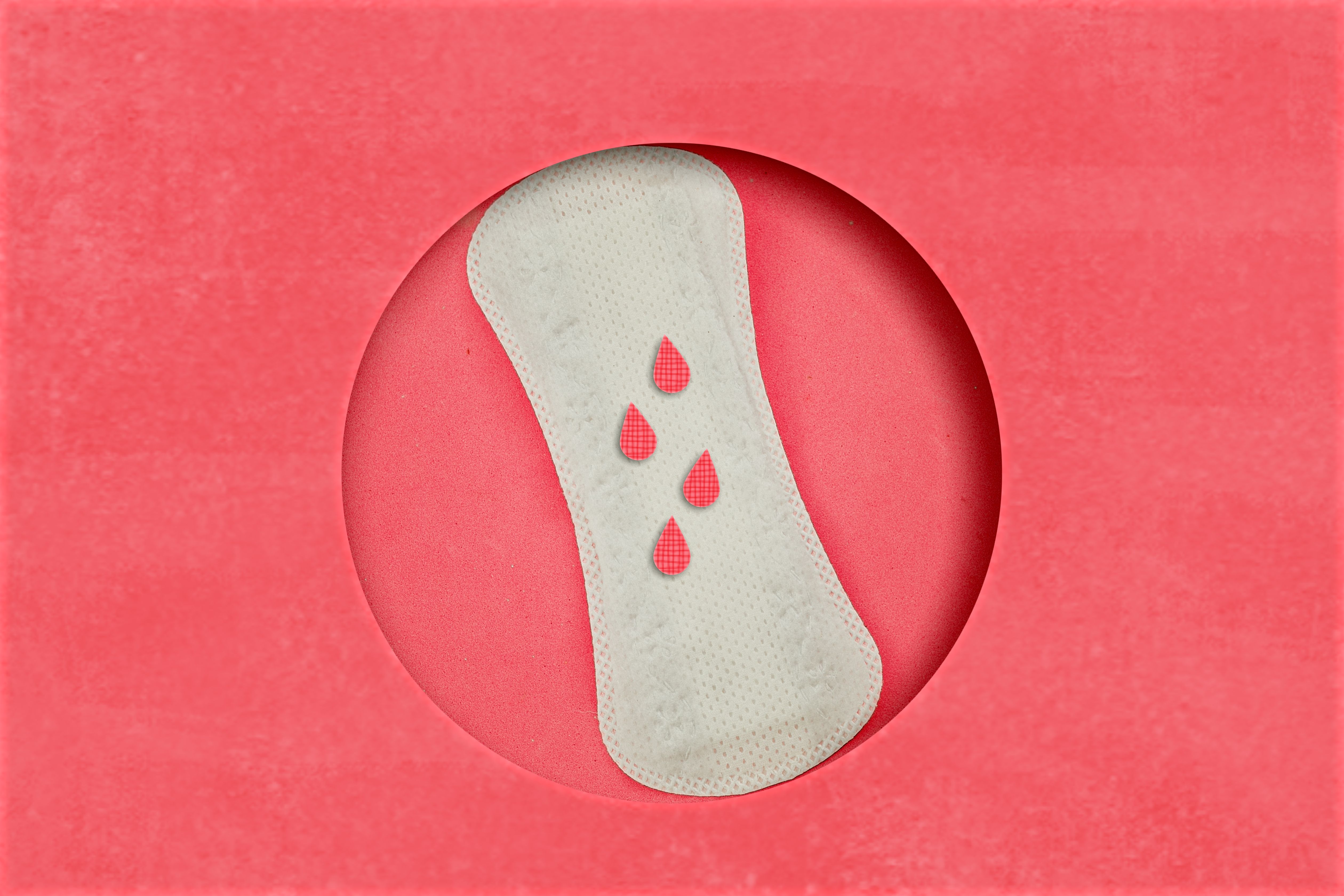 menstrual pads in pink paper background menstruation time hygiene and protection