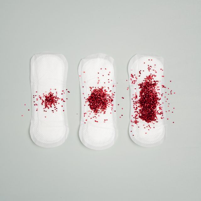 menstruation sanitary napkin glitter concept