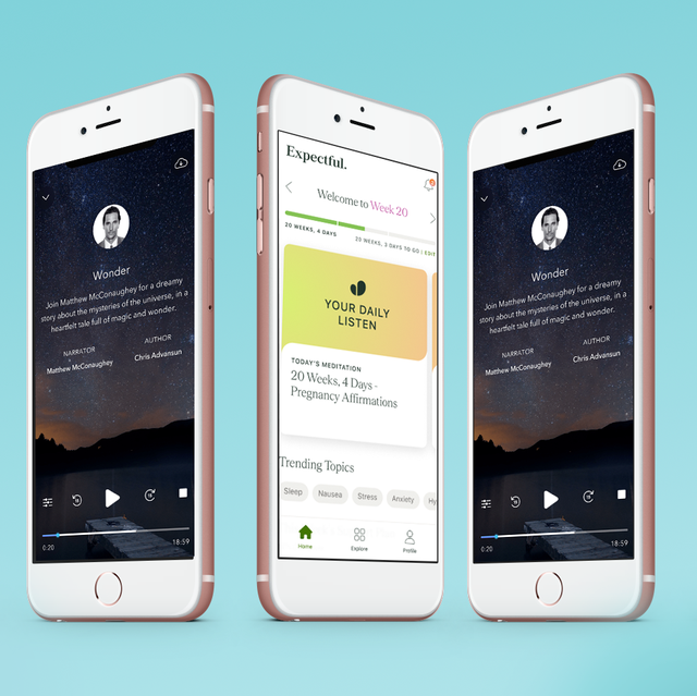 mental health apps phones with mental health apps open on their screens on a light blue background