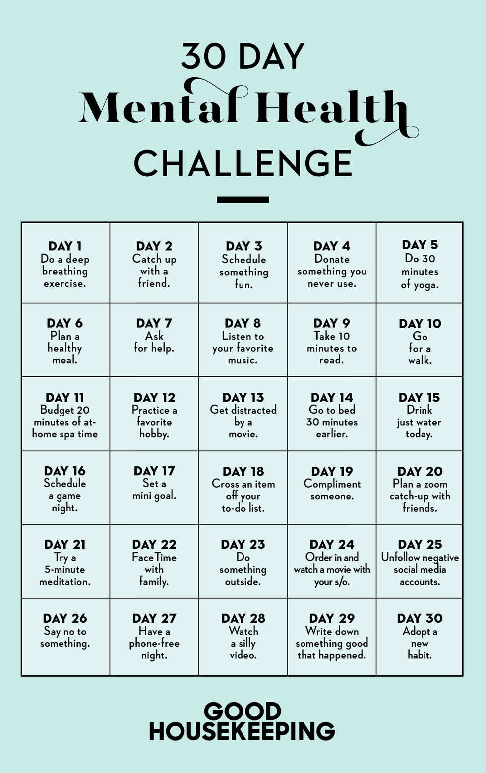 the 30 day mental health challenge