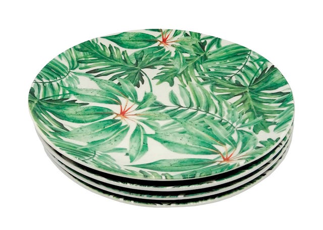 Platos de cerámica con estampados vegetales
