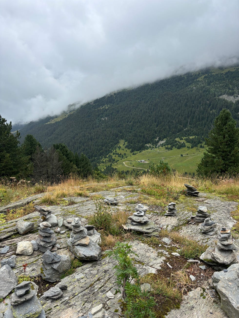 views from the top of a hill in meribel