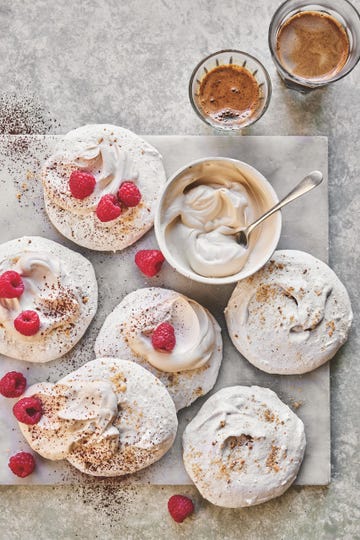 emily english: granny’s hazelnut meringues with light coffee cream