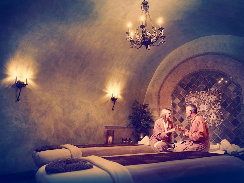 The lavish underground treatment room at the Meritage Spa in Napa Valley