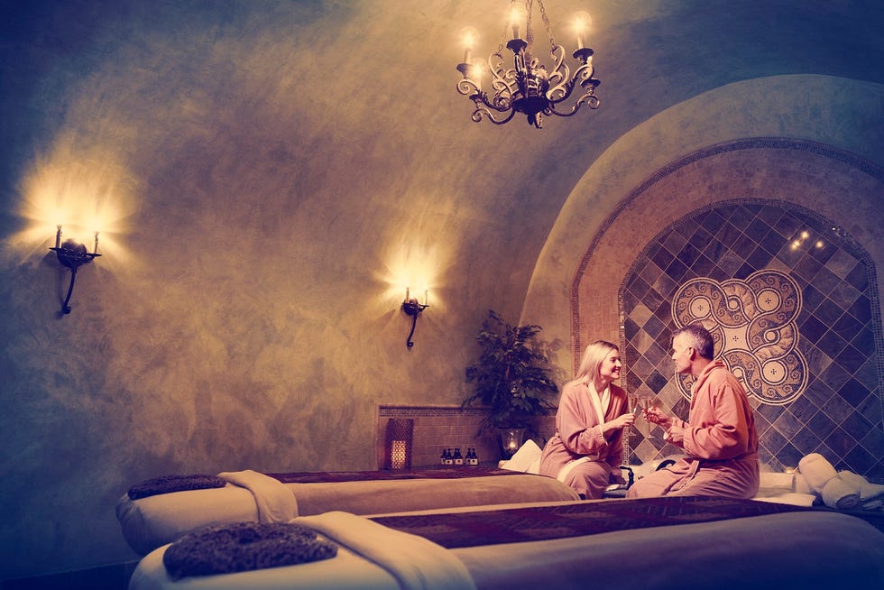The lavish underground treatment room at the Meritage Spa in Napa Valley The lavish underground treatment room at the Meritage Spa in Napa Valley