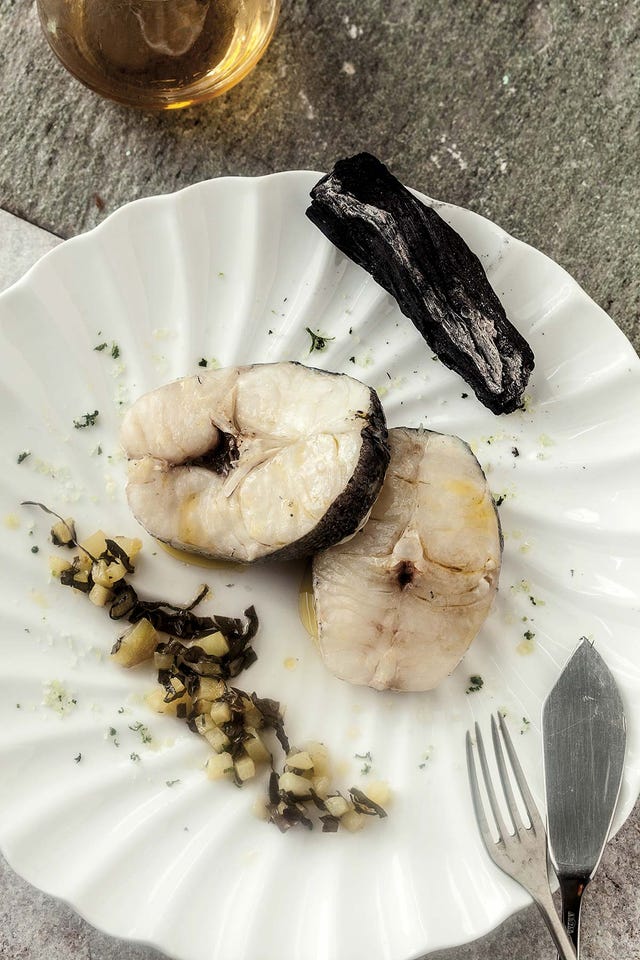 merluza a la plancha con aceite ahumado