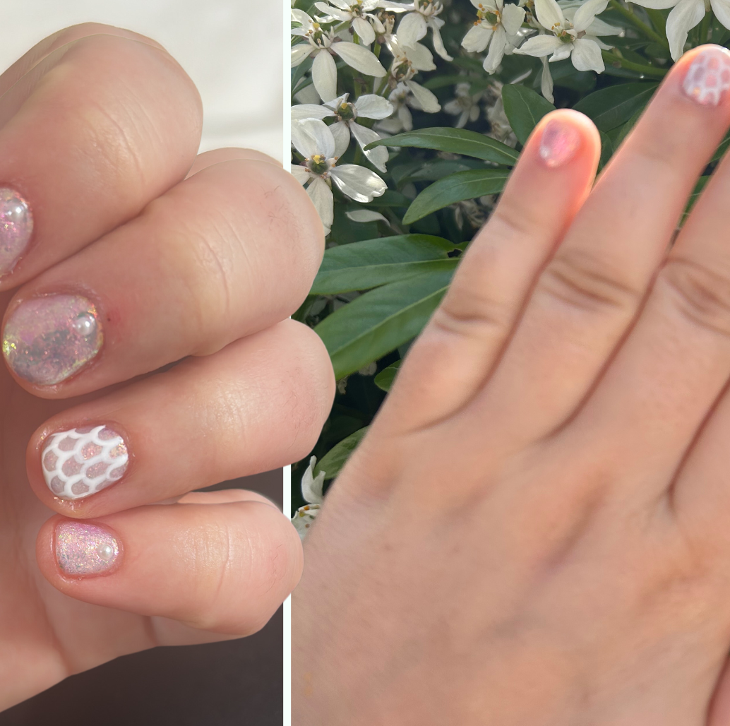 Pearl French Manicures Inspired By The Little Mermaid