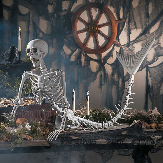 mermaid skeleton halloween decor