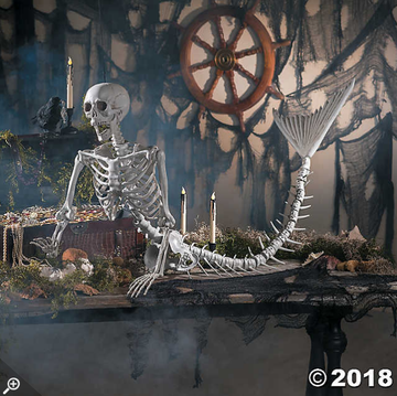 mermaid skeleton halloween decor