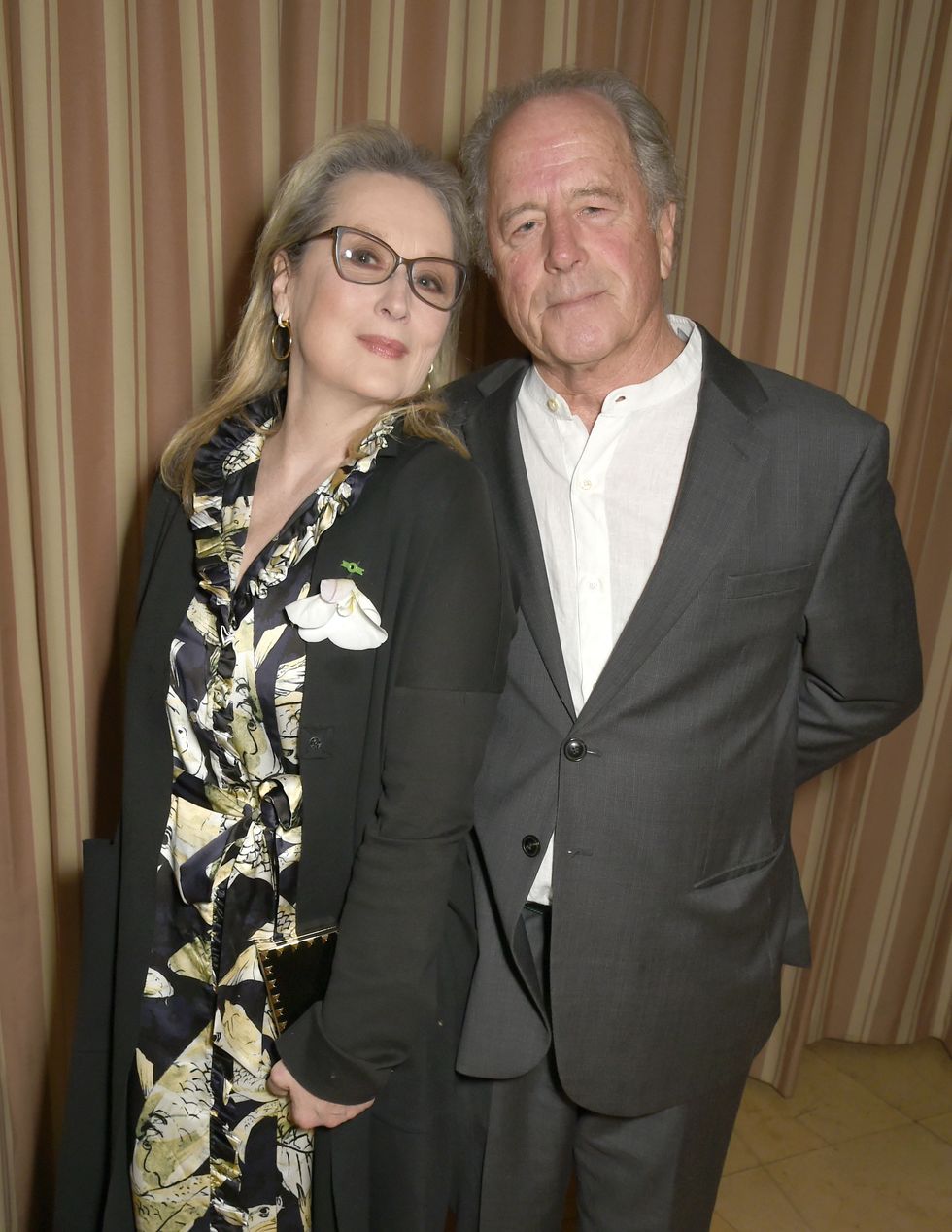 La actriz Meryl Streep L y el escultor Don Gummer asisten a una cena para celebrar el CCG y el viaje hacia el lujo sostenible el 24 de febrero de 2017 en Los Ángeles, California.