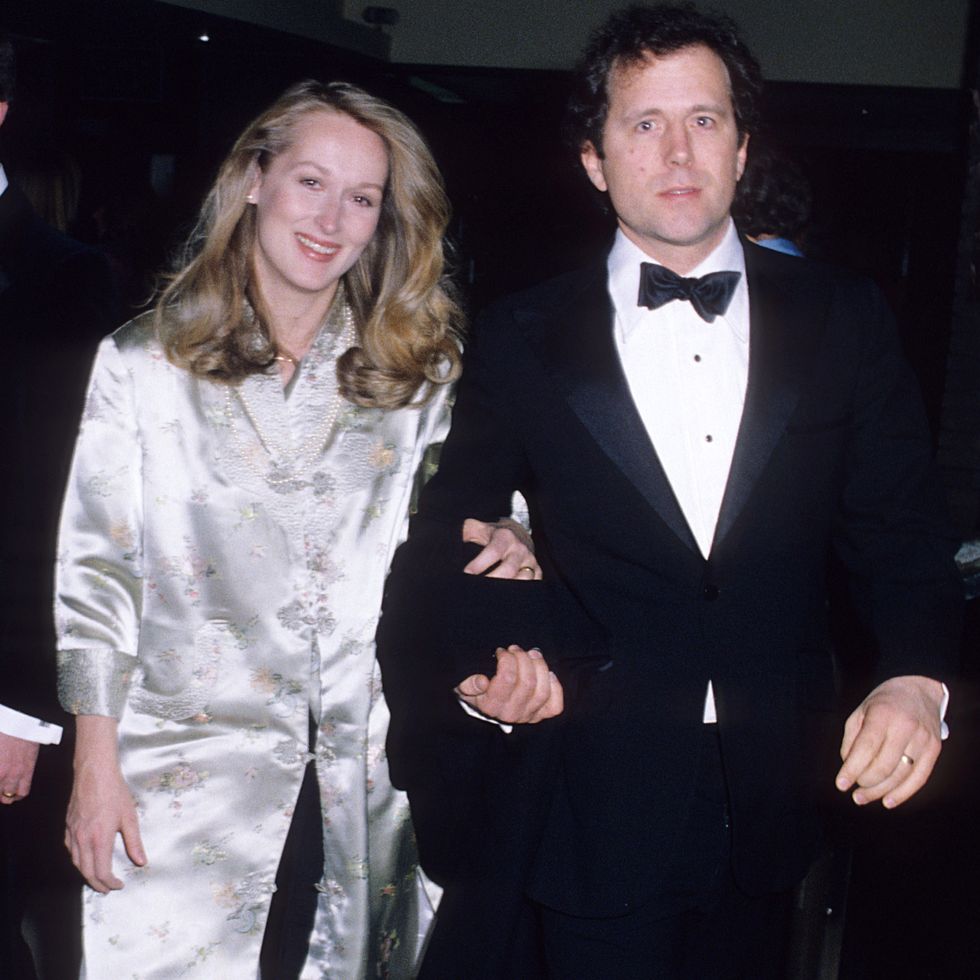 meryl streep and husband don gummer at the 1980 bafta awards