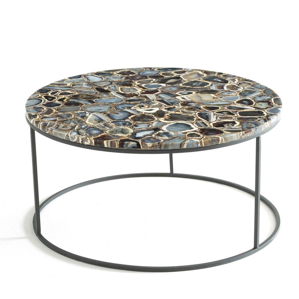 mesa baja de ágata y metal anaximène