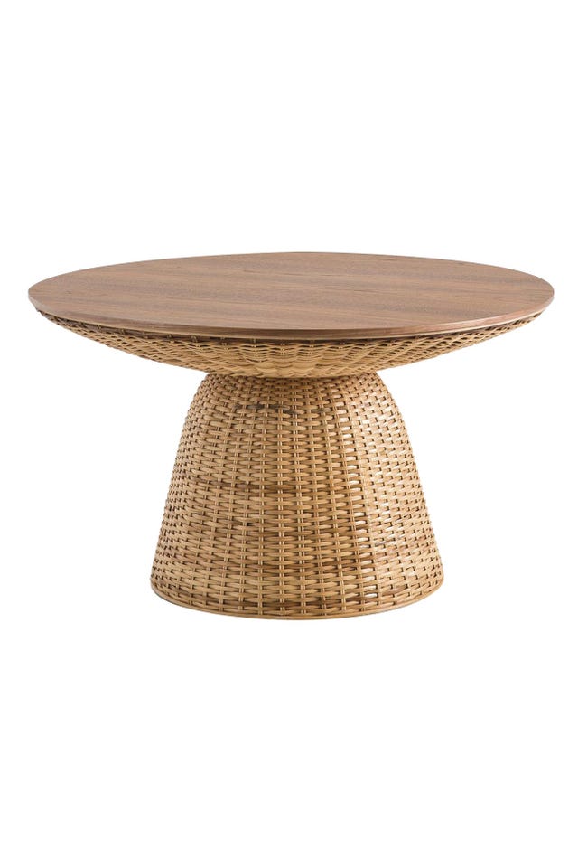 Mesa de fibra y madera de nogal
