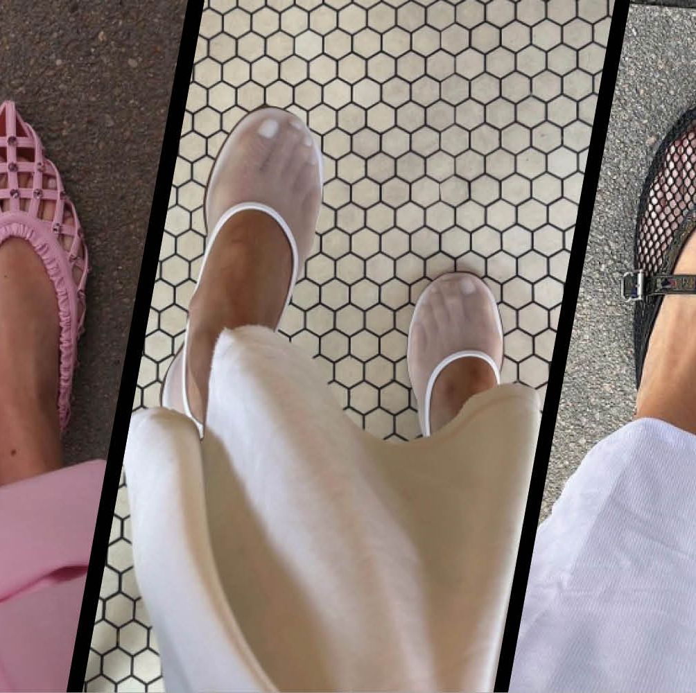 The Lace-Up Ballet Flat Is the Most Popular Shoe Trend for Spring