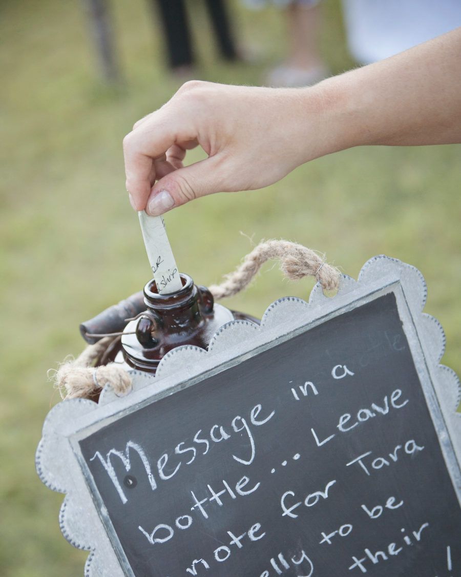 message in a bottle country wedding idea
