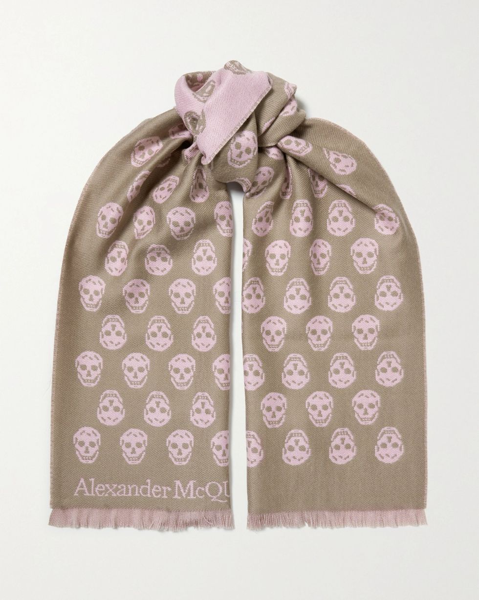 alexander mcqueen雙面設計羊毛圍巾