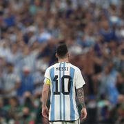 lusail city, qatar december 13 lionel messi of argentina looks towards the argentinian fans during the fifa world cup qatar 2022 semi final match between argentina and croatia at lusail stadium on december 13, 2022 in lusail city, qatar photo by richard heathcotegetty images