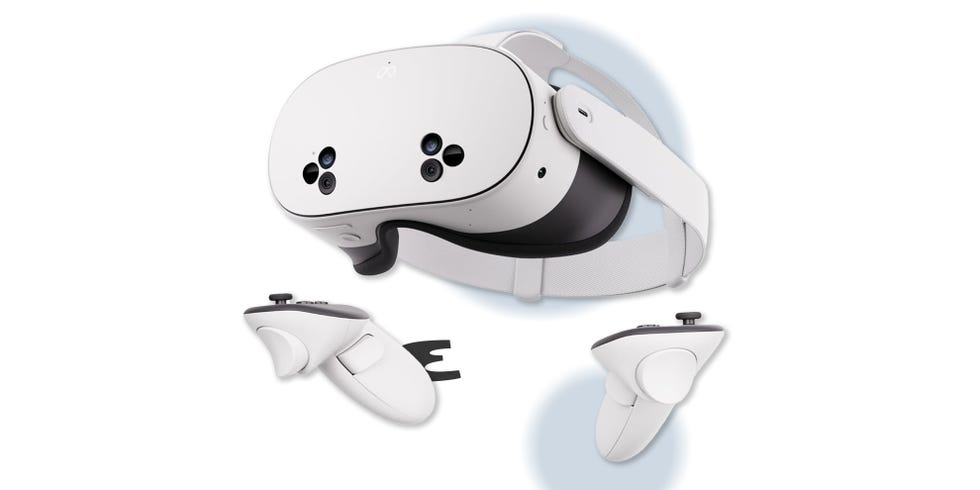 virtual reality headset with controllers