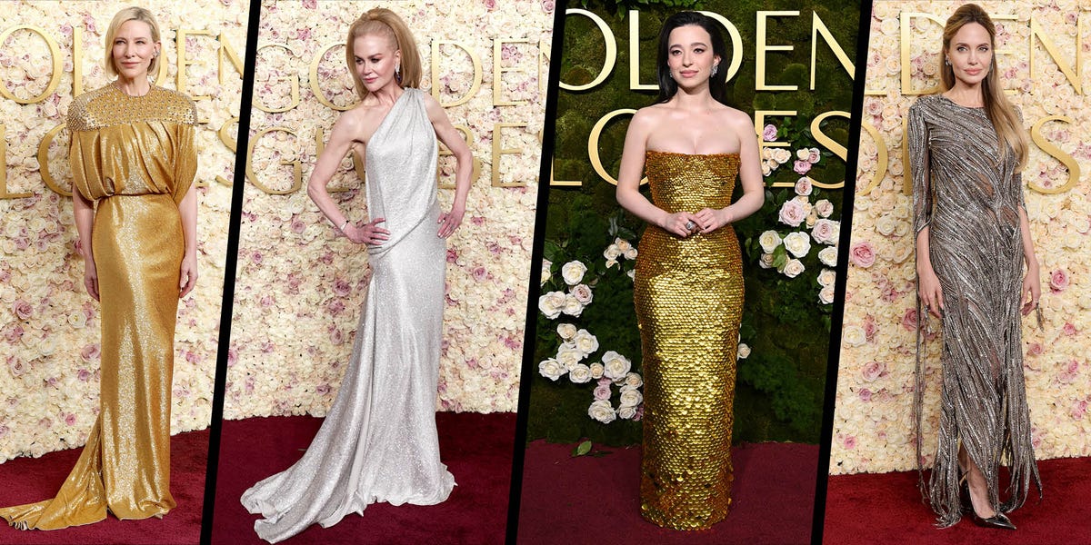 Metallics, rather appropriately, ruled on the Golden Globes red carpet