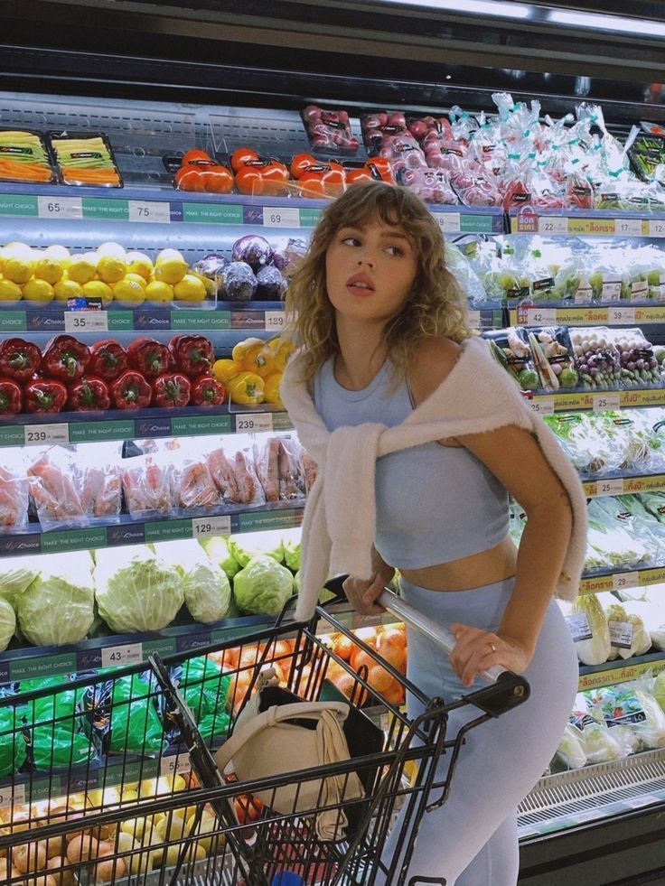 a woman in a grocery store