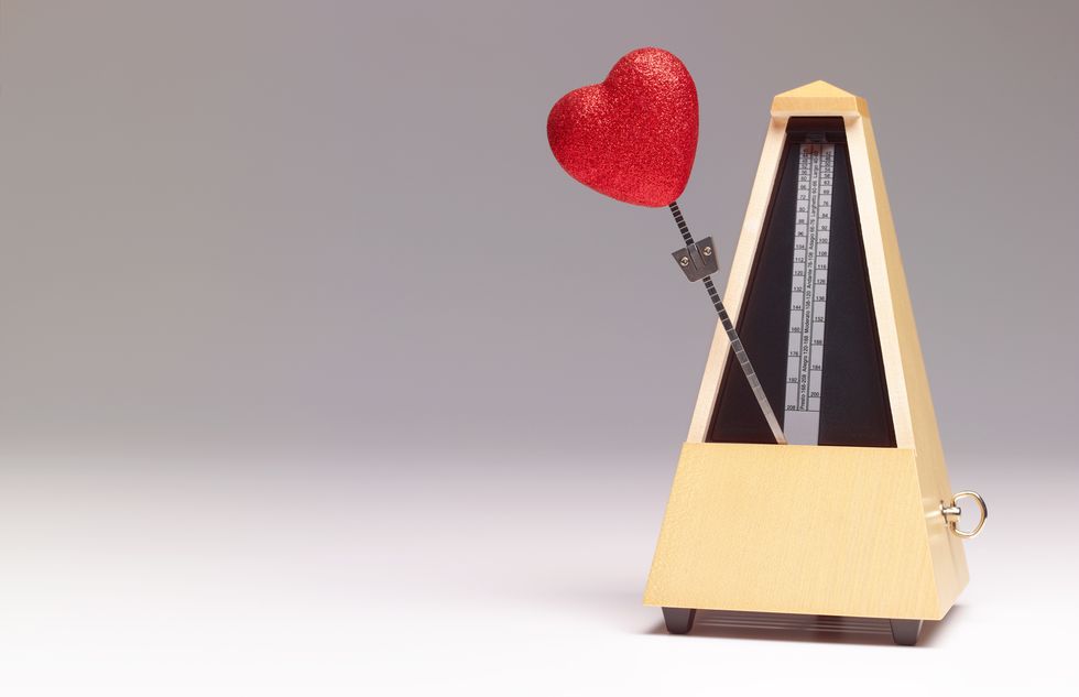 metronome with heart shape