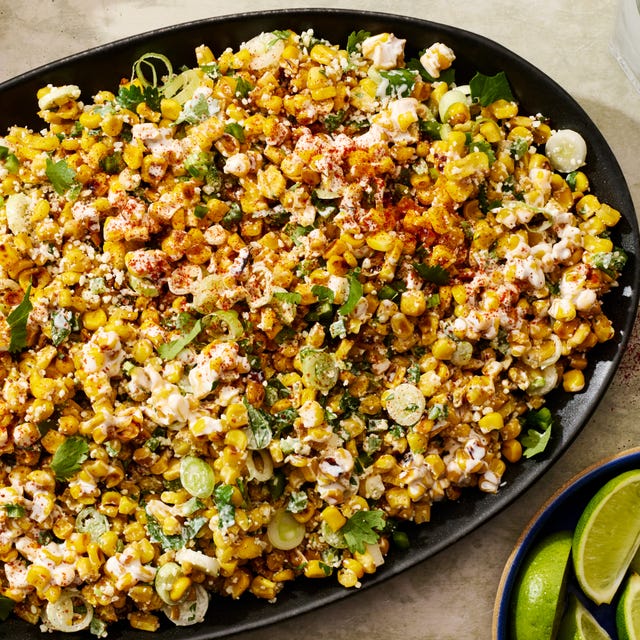 mexican corn salad mixed in a bowl