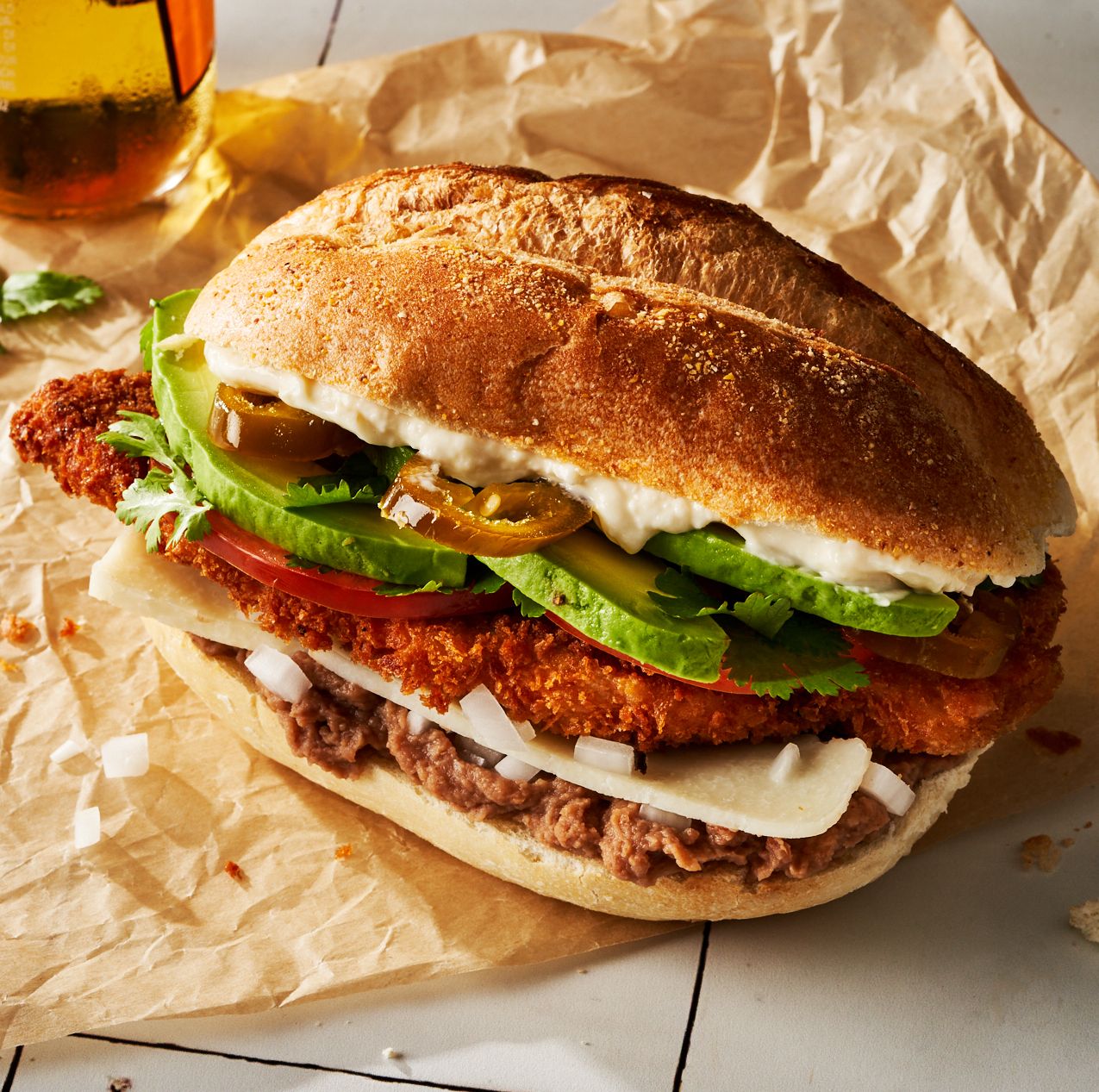 This Loaded Mexican Torta Is The Crispy Chicken Sandwich Of Your Dreams