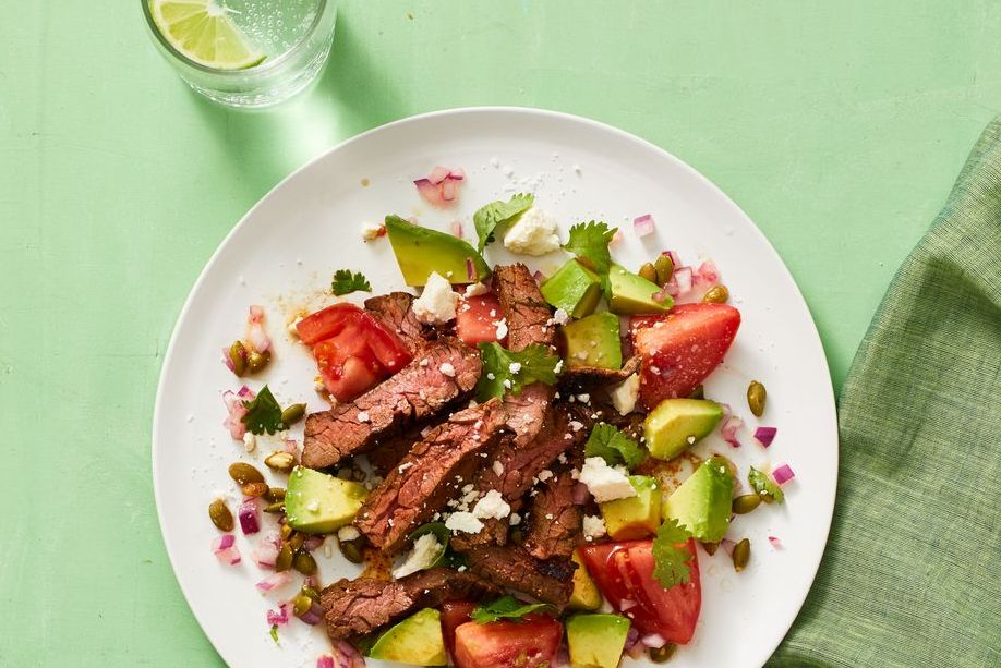 mexican skirt steak and avocado salad
