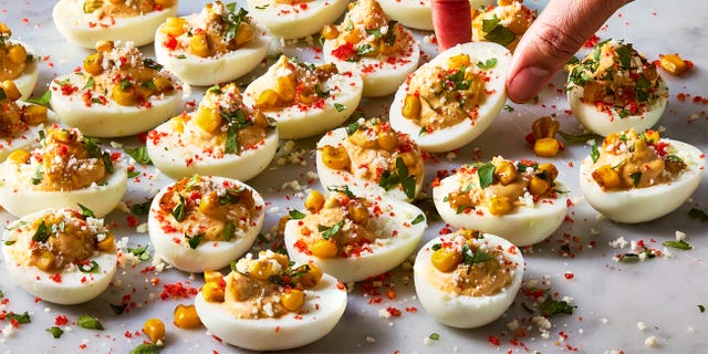 mexican street corn deviled eggs
