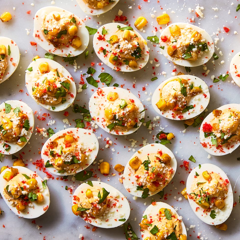 mexican street corn deviled eggs