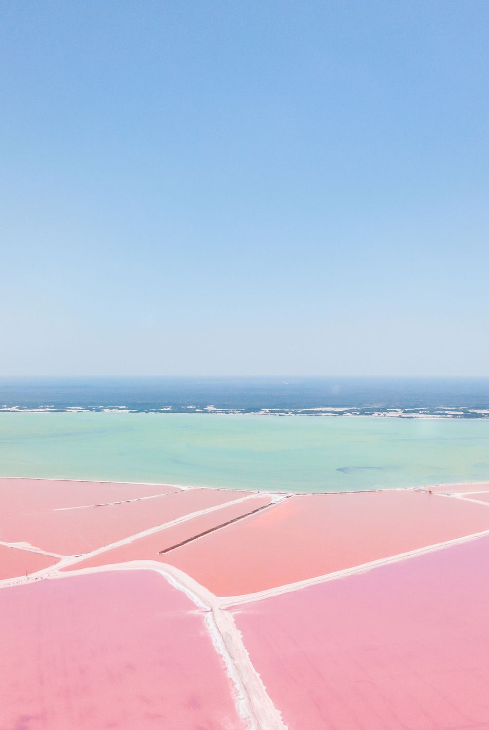 mexiko, yucatan, las coloradas, pink lake salt lake
