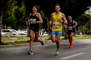 group of athletes at runtalya marathon with participants from 47 different countries, 5 march 2023 antalya turkey photo by yagiz gurtugnurphoto via getty images