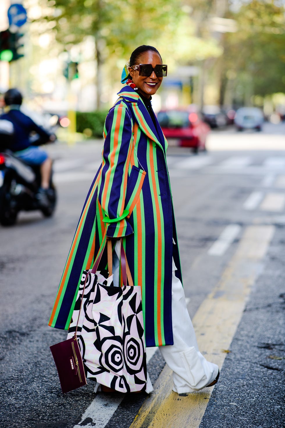 Street fashion, Clothing, White, Fashion, Black-and-white, Outerwear, Yellow, Eyewear, Dress, Snapshot, 