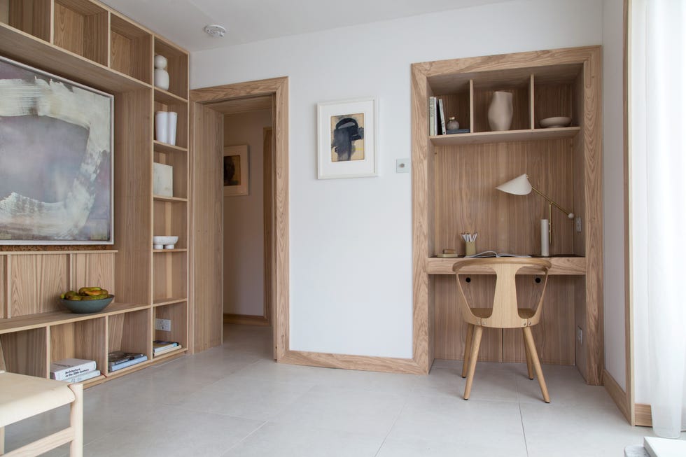 an office carved out of an alcove