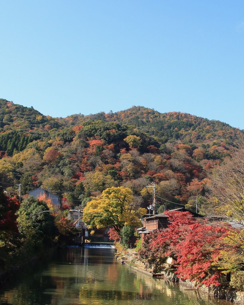 京都・嵐山　中ノ島橋からの眺め