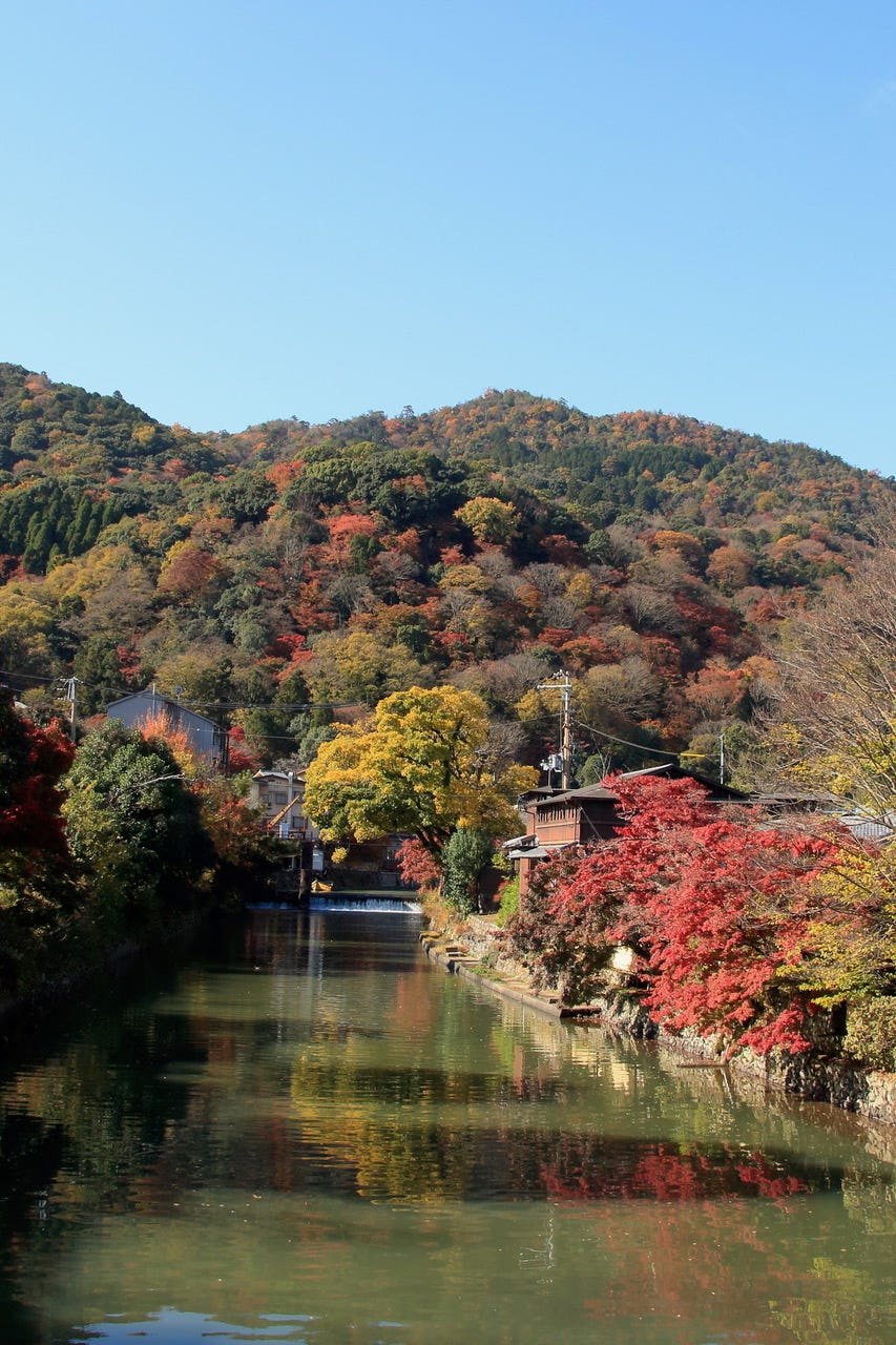 京都・嵐山　中ノ島橋からの眺め