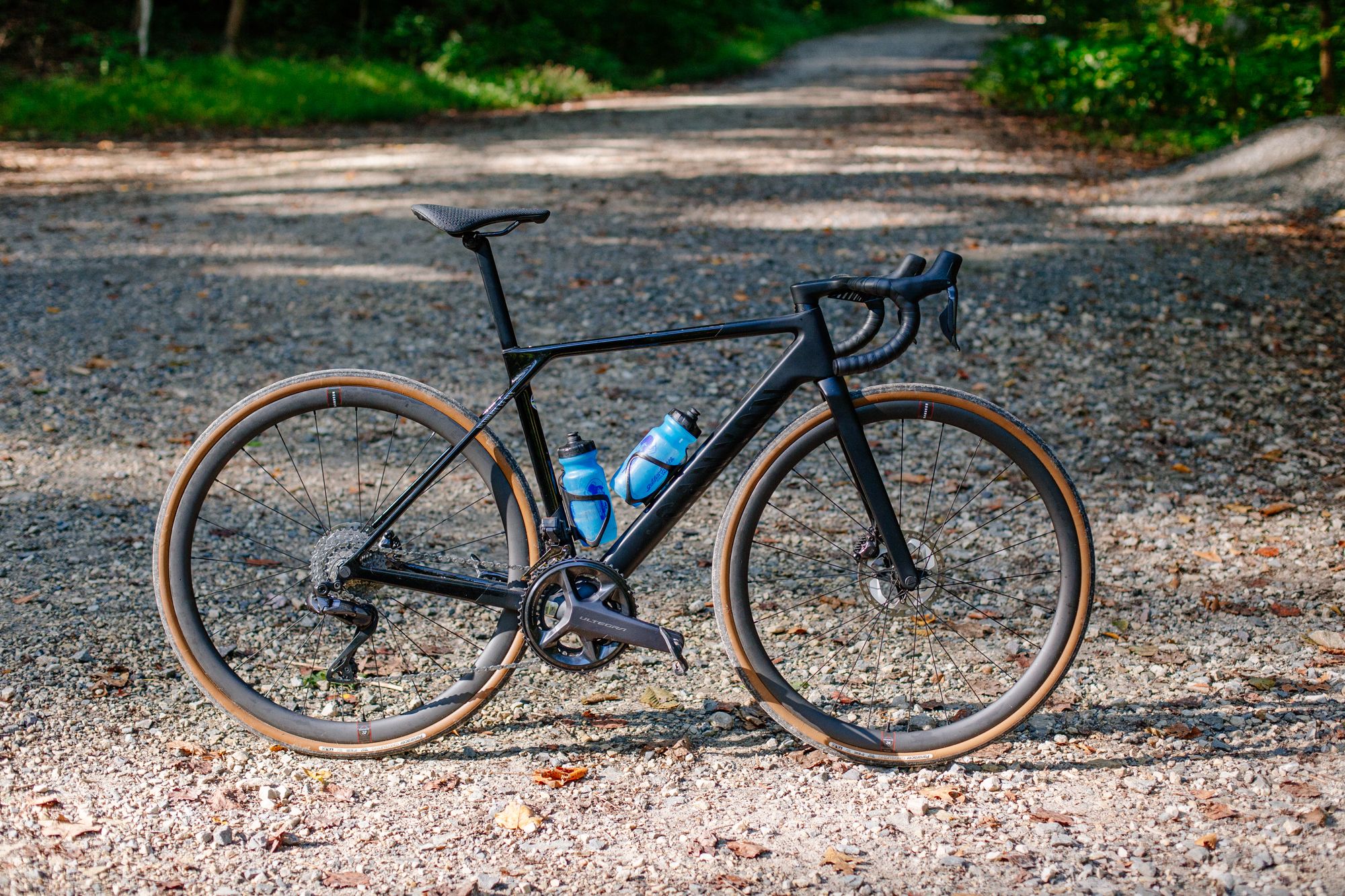 The Canyon Ultimate CFR might be designed for the road, but it can be equipped for gravel as well. This Canyon Ultimate is currently being put through the road and gravel paces by Bicycling’s gear testers. (Dan Chabanov)