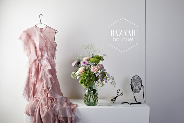 Pink, Product, Dress, Wall, Fashion, Room, Flower, Plant, Textile, Fashion design, 