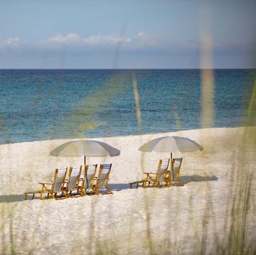 chairs and umbrellas on a beach in destin