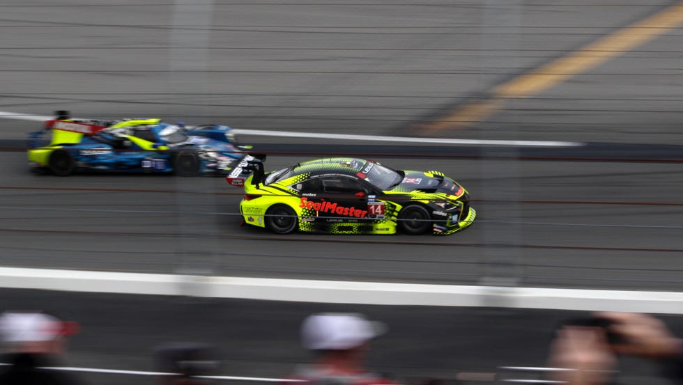 a lexus rc gtd car going into turn 1