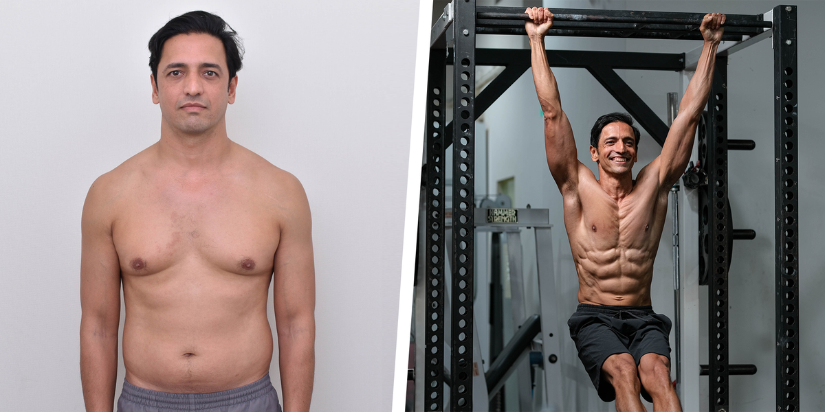 ajay sohoni before and after 27 pound weight loss shirtless