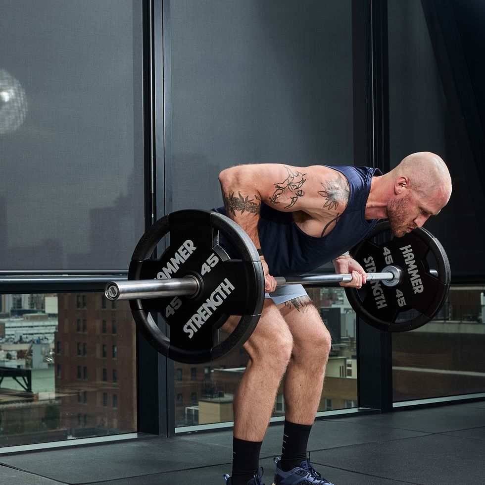 a man lifting weights