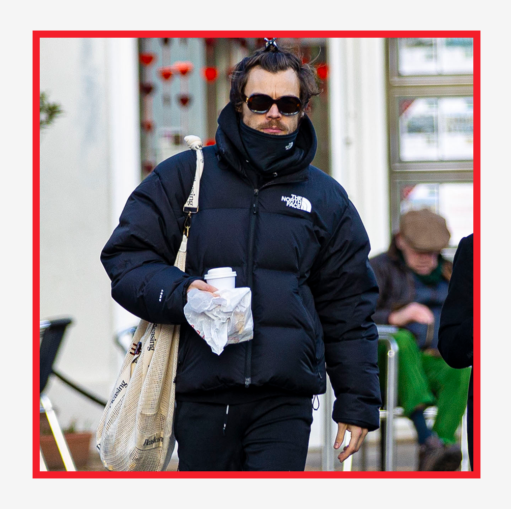 Harry Styles Proves That The North Face's Nuptse Puffer Is the Best Winter Jacket