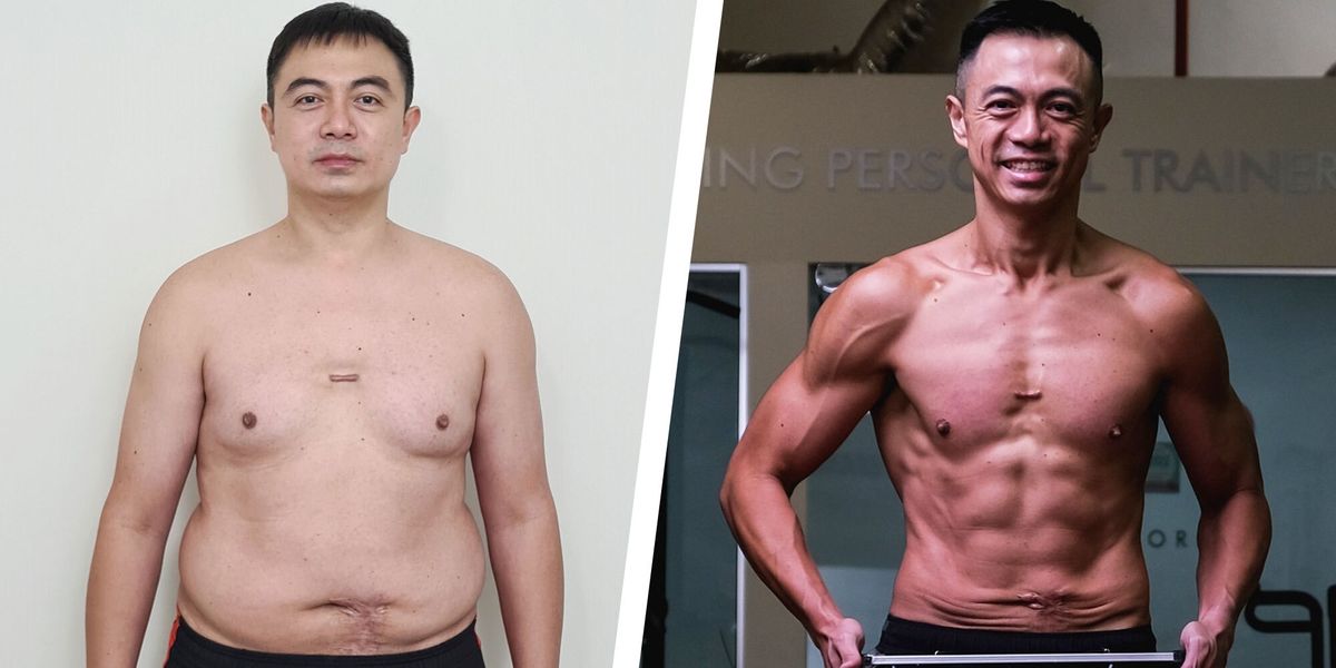 before and after weight loss torso shot shirtless