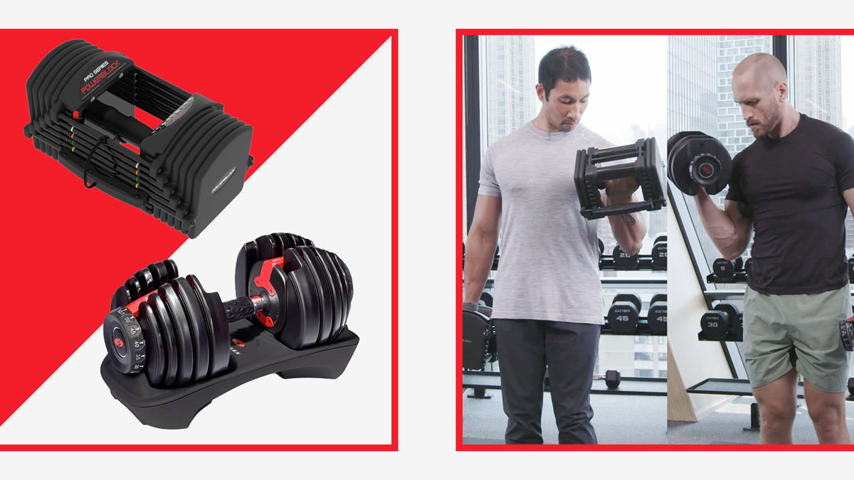 preview for PowerBlock vs. Bowflex: Which Adjustable Dumbbells Should You Buy? | Men's Health Muscle