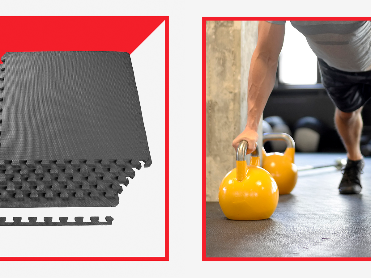 Large Rubber Mat Fitness Puzzle Exercise Yoga Garage Gym Home Interlocking  Tiles