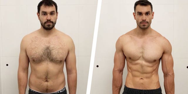 abs men before and after