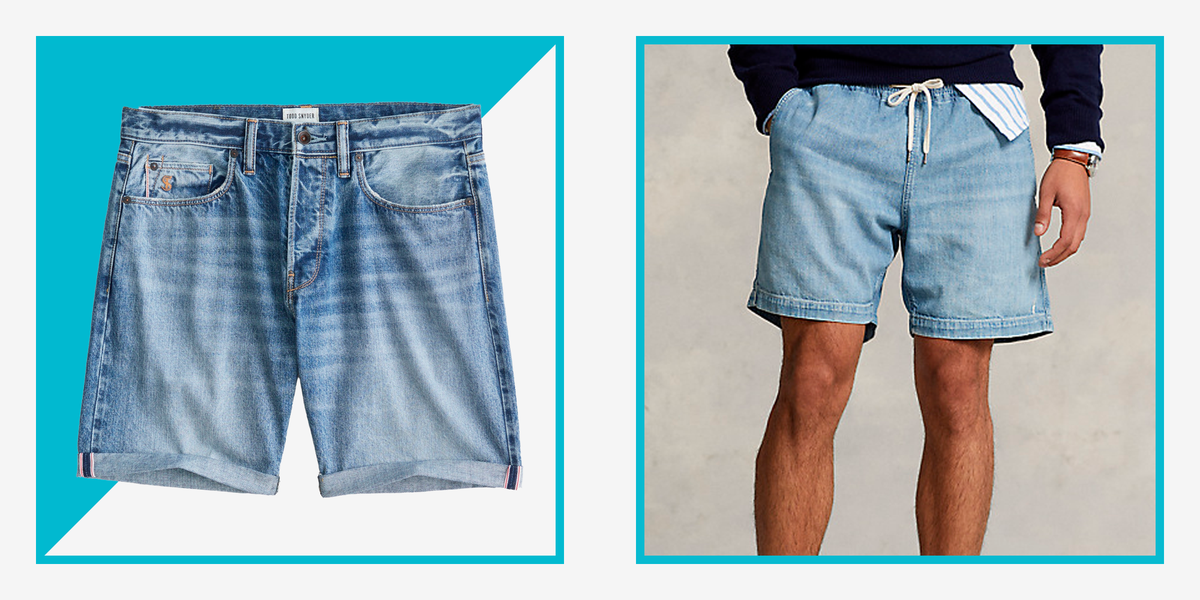 Mens Bermuda Cargo Shorts Stretch Jeans Look Short Capri Pants Summer  Vintage